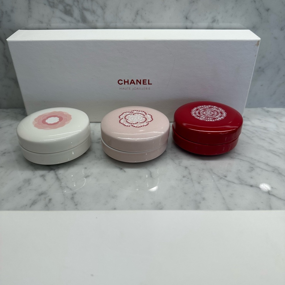 CHANEL Red, Pink, and White Accessory Set